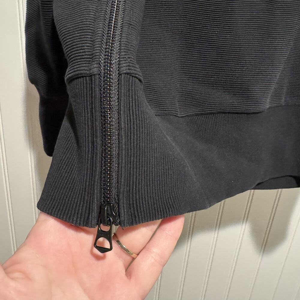Varley Black Milton Cowl Neck Sweatshirt Side Zippers Size XS - Picture 3 of 6